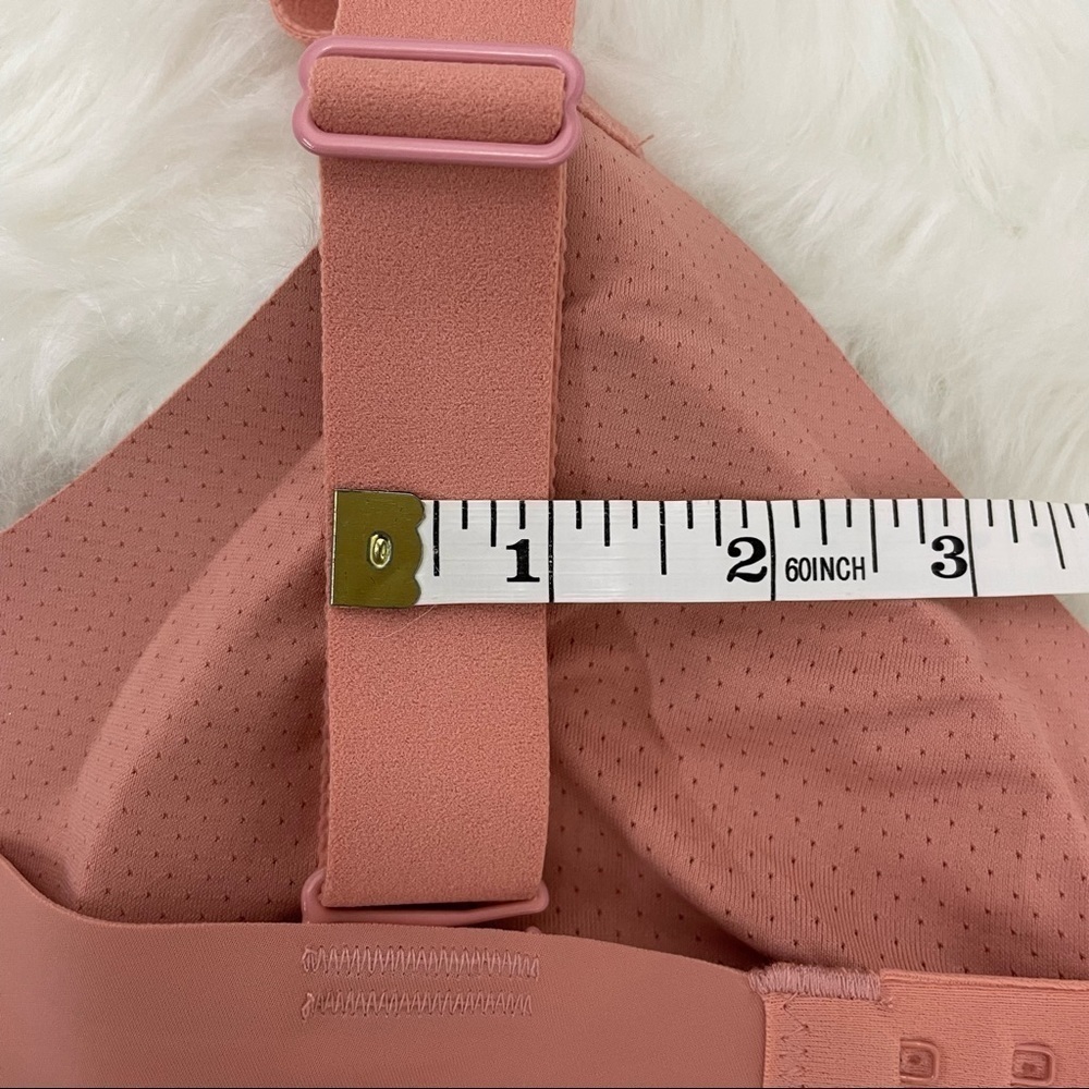 Knix Padded V-Neck Bra with Wide Straps, Size 2, in Color "Pink Ginger" - Picture 7 of 8